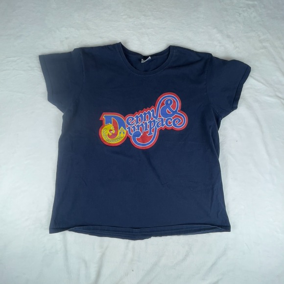 Gildan Tops - Gildan Shirt Womens XL‎ Blue Denny & Dunipace Graphic Short Sleeve Pullover Tee
